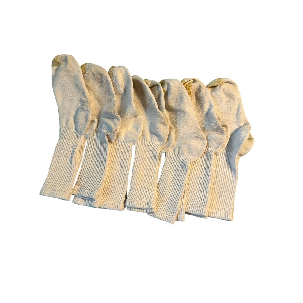 Gold Toe Mens Crew Socks White Cotton Blend Athletic Ribbed 7 Pair Bundle